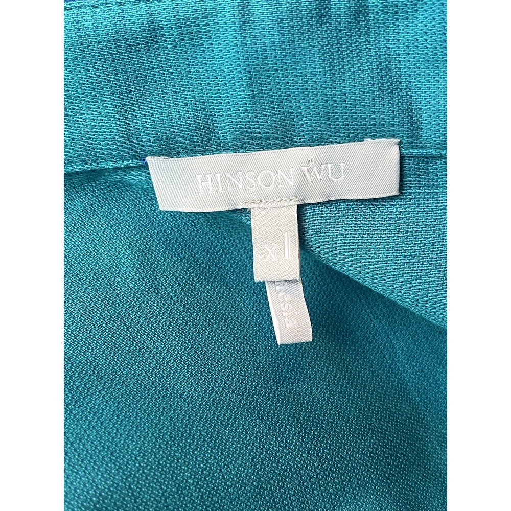Hinson Wu Shirt XL Blue Teal Long Sleeve Double Face Shirt - Picture 6 of 7
